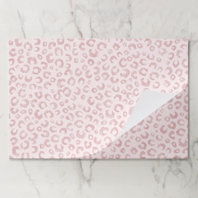 Elegant Rose Gold Glitter Leopard Pattern Paper Pad (Folded)