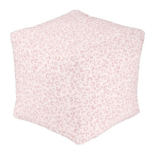 Elegant Rose Gold Glitter Leopard Pattern Pouf