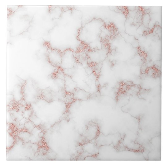 Elegant Rose Gold Glitter Marble Ceramic Tile | Zazzle.com