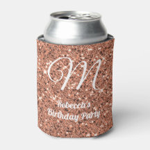 Elegant Rose Gold Glitter Monogram Party Favor