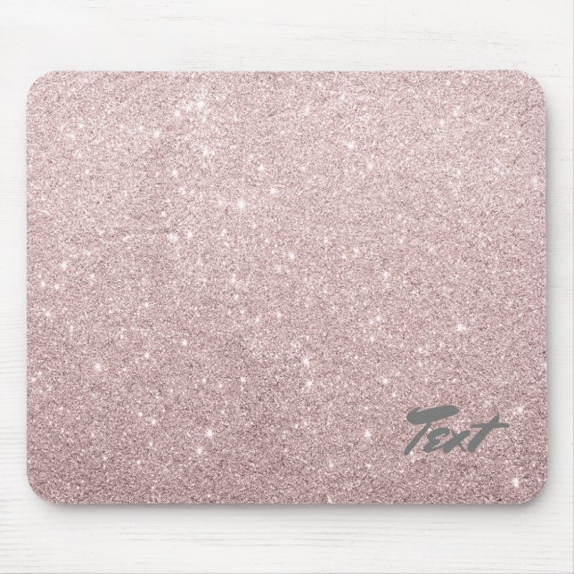 elegant rose gold glitter mouse pad (Front)