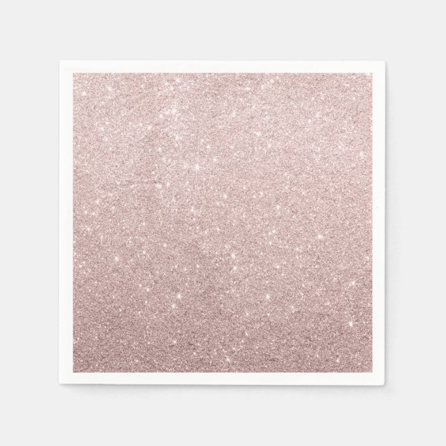 elegant rose gold glitter napkins (Front)