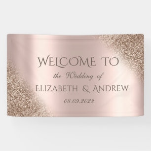 Elegant Rose Gold Glitter Ombre Banner