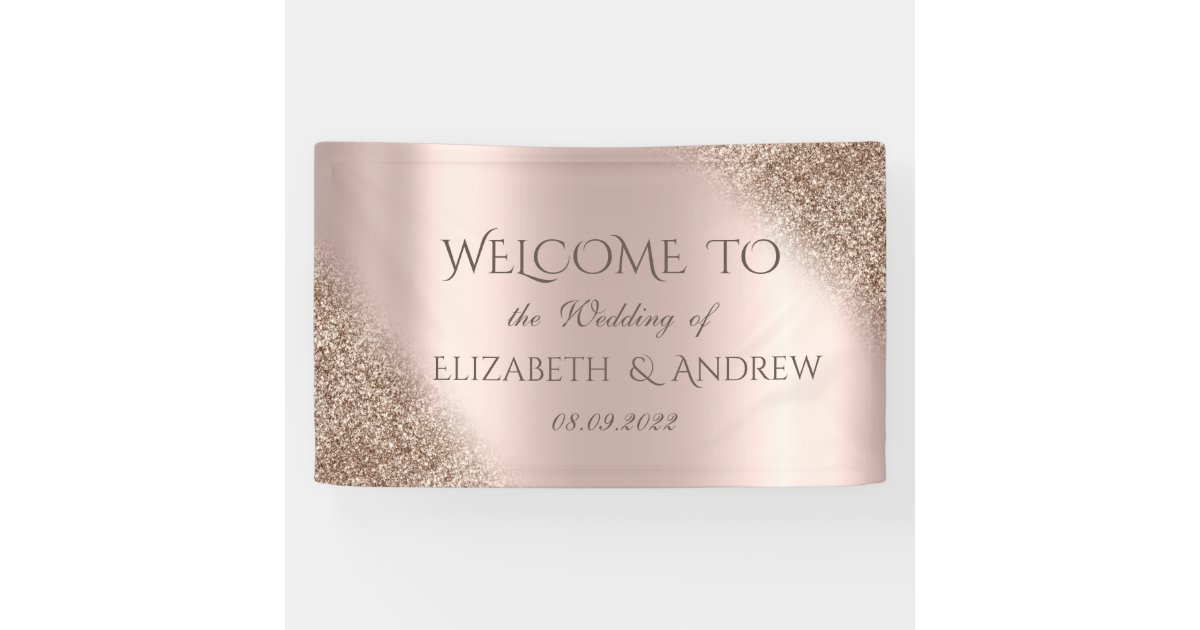 Elegant Rose Gold Glitter Ombre Banner | Zazzle