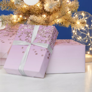 Elegant Rose Gold Glitter Ombre Cascading  Wrapping Paper