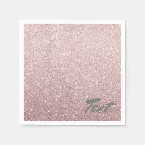 elegant rose gold glitter paper napkins