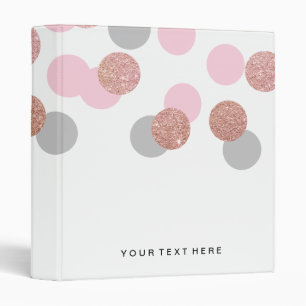 elegant rose gold glitter pastel pink confetti binder
