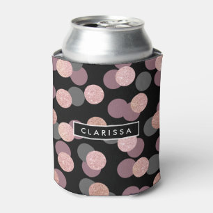 elegant rose gold glitter pastel pink confetti can cooler