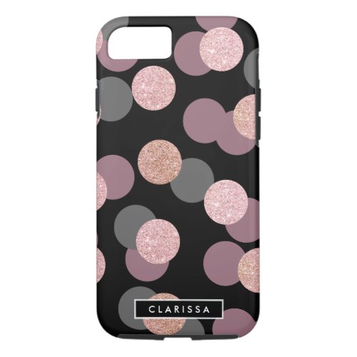 elegant rose gold glitter pastel pink confetti iPhone 87 case