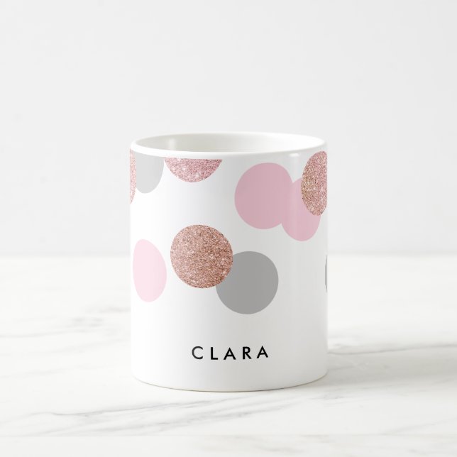 elegant rose gold glitter pastel pink confetti coffee mug (Center)