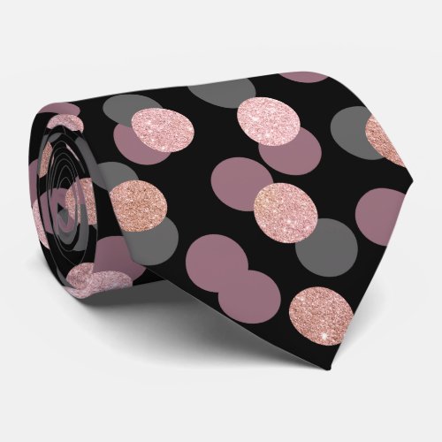 elegant rose gold glitter pastel pink confetti tie