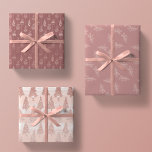 Elegant Rose Gold Glitter Pink Christmas Trio Gift Wrapping Paper Sheets<br><div class="desc">this sparkling collection of glamorous glitter features 3 different designs with metallic faux simulated glitter graphics.</div>