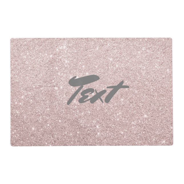 elegant rose gold glitter placemat (Front)