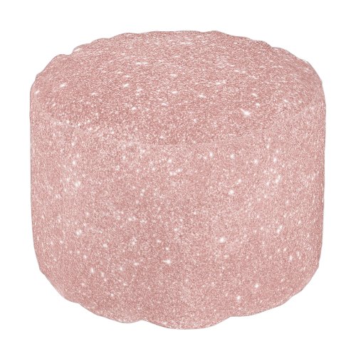 Elegant rose gold glitter pouf