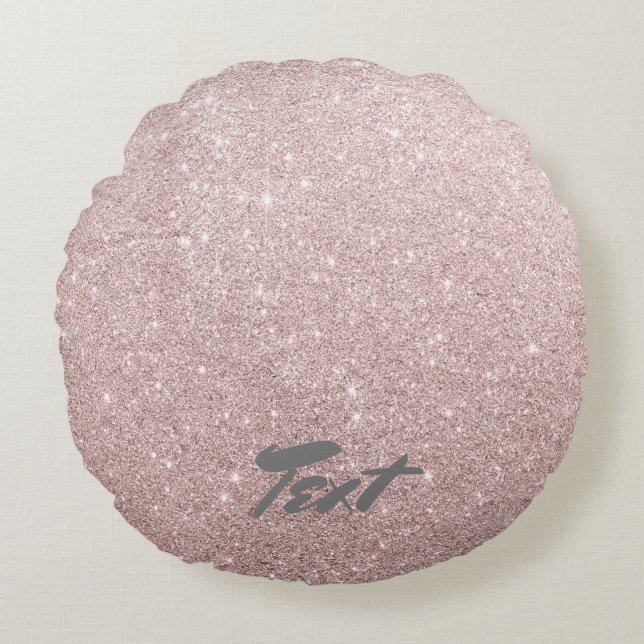 elegant rose gold glitter round pillow (Front)