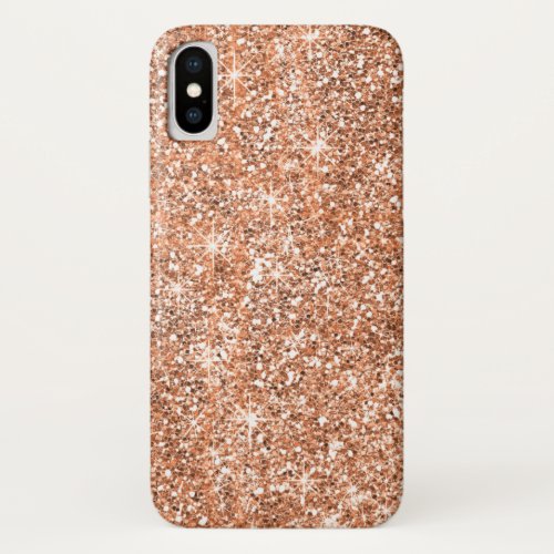 Elegant Rose Gold Glitter Stylish Sparkles iPhone X Case