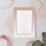 Elegant Rose Gold Glitter Sweet 16 Birthday Invitation<br><div class="desc">Celebrate in style with these simple yet very trendy rose gold glitter 16th birthday party invitations. This design is easy to personalize with your special event wording and your guests will be thrilled when they receive these fabulous invites.</div>