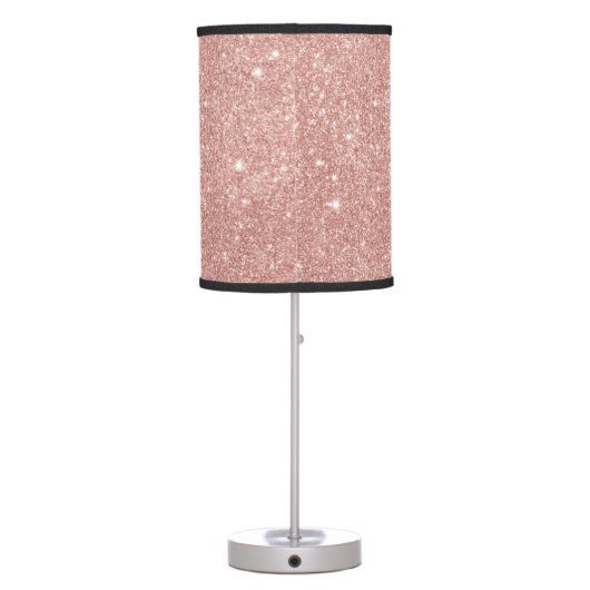 Elegant rose gold glitter table lamp (Back)