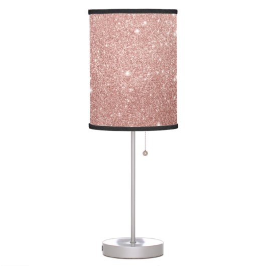 Elegant rose gold glitter table lamp (Left)