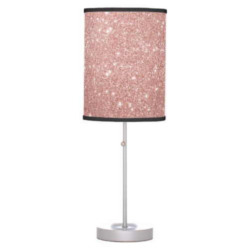 Elegant rose gold glitter table lamp