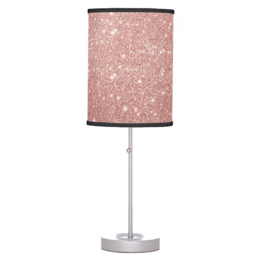 Elegant rose gold glitter table lamp (Front)