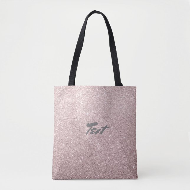 elegant rose gold glitter tote bag (Front)