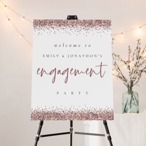 Elegant Rose Gold Glitter Welcome to Engagement Foam Board