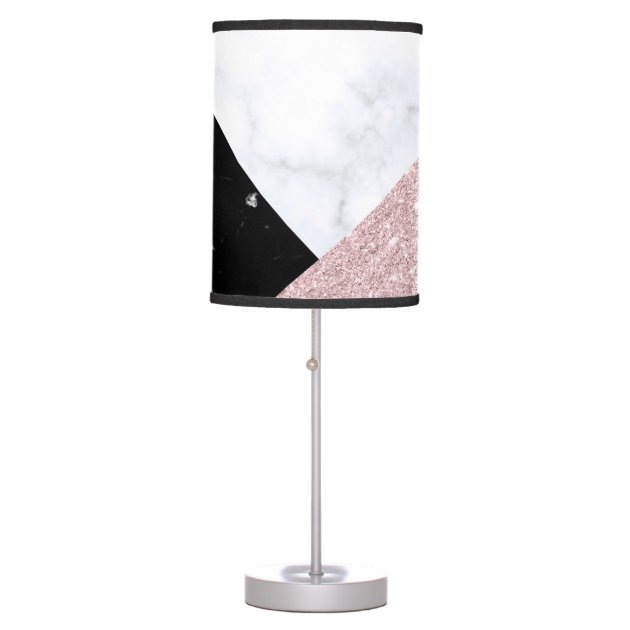 black and rose gold lamp