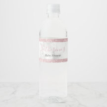 Elegant rose gold glitter white marble baby shower