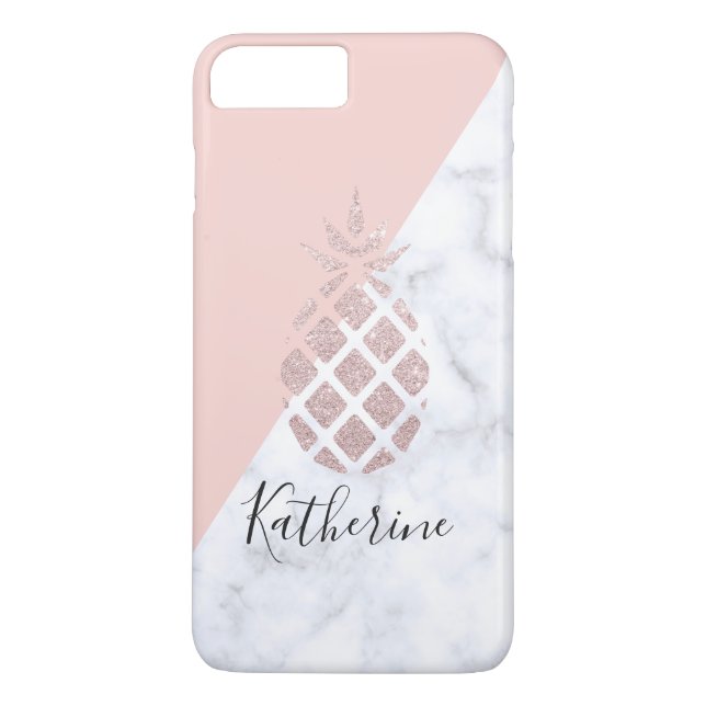 Elegant rose gold glitter white marble blush pink Case-Mate iPhone case (Back)