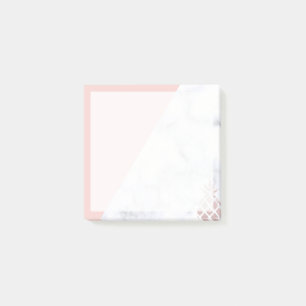 Elegant rose gold glitter white marble blush pink post-it notes