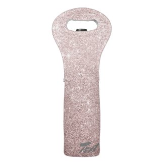 Elegant Rose Gold Glitter Wine Bag