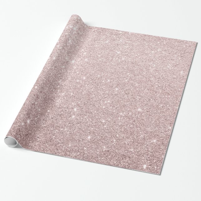 elegant rose gold glitter wrapping paper (Unrolled)