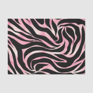 Elegant Rose Gold Glitter Zebra Black Animal Print Tissue Paper