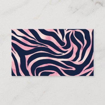 Elegant Rose Gold Glitter Zebra Blue Animal Print Business Card by NdesignTrend at Zazzle