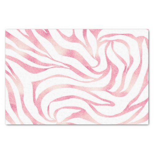 Elegant Rose Gold Glitter Zebra White Animal Print Tissue Paper