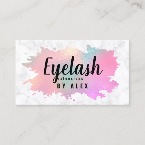 Elegant rose gold  green eyelash extensions business card