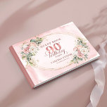 Elegant Rose Gold Greenery Floral 90th Birthday  Guest Book<br><div class="desc">✅ For matching items search 36-90 in my collections ✅ Honor a lifetime of memories with this elegant 90th birthday guest book / sign-in book, designed in a soft watercolor style that beautifully celebrates this remarkable milestone. Featuring delicate rose gold and blush florals paired with fresh eucalyptus greenery, this guest...</div>
