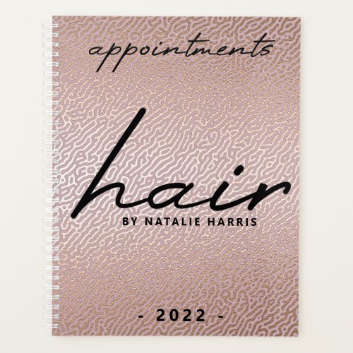 Elegant Rose Gold Hair Chic Appointment Book Planner