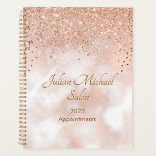 Elegant Rose Gold Hair Salon Appointment Book 2022 Planner