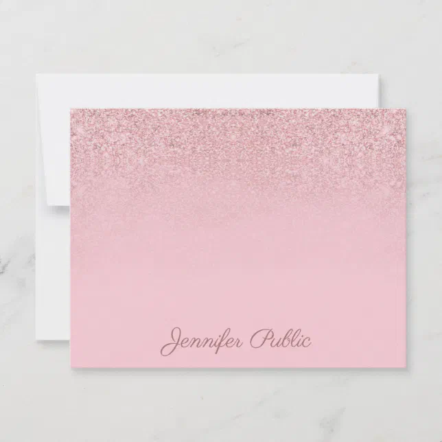Elegant Rose Gold Hand Script Name Template | Zazzle