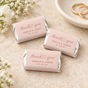 Elegant Rose Gold Heart Script Monogram Hershey's Miniatures