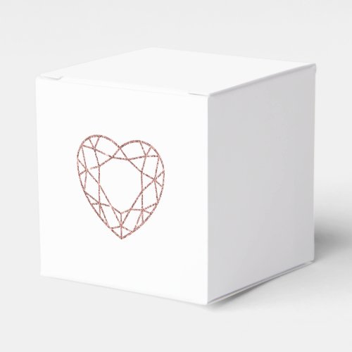 Elegant rose gold heart wedding favor box