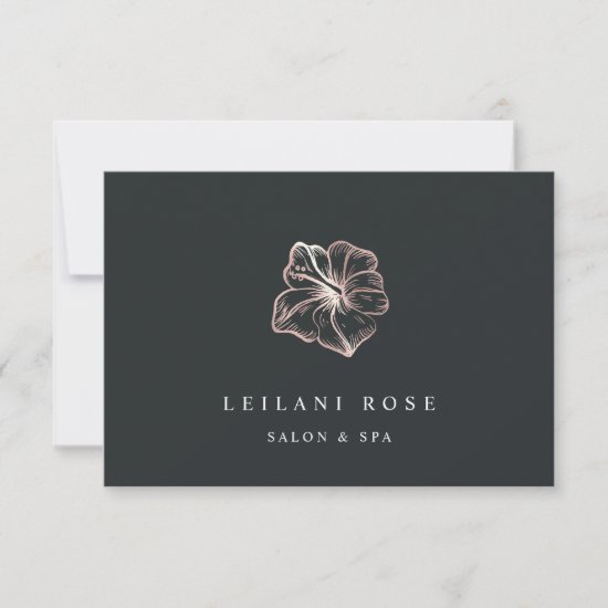Elegant Rose Gold Hibiscus Flower Gift Certificate