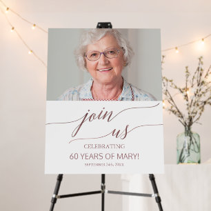 Elegant Rose Gold Join Us Photo Welcome Foam Board