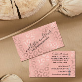 Modern Leopard Cheetah Custom Company Logo QR Code Business Card