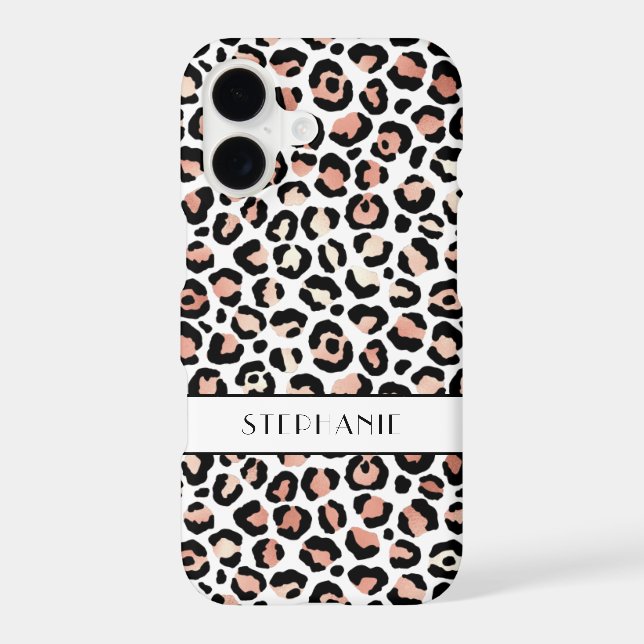 Elegant Rose Gold Leopard Print Custom Case-Mate iPhone Case (Back)