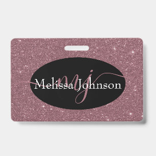 Elegant Rose Gold lettering on Black Badge