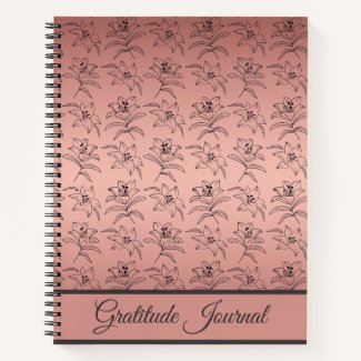 Elegant Rose Gold Lily Gratitude Journal