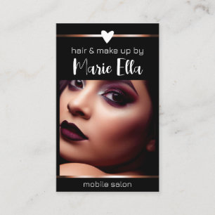 Elegant Rose Gold Lines Photo QR Code Template  Business Card